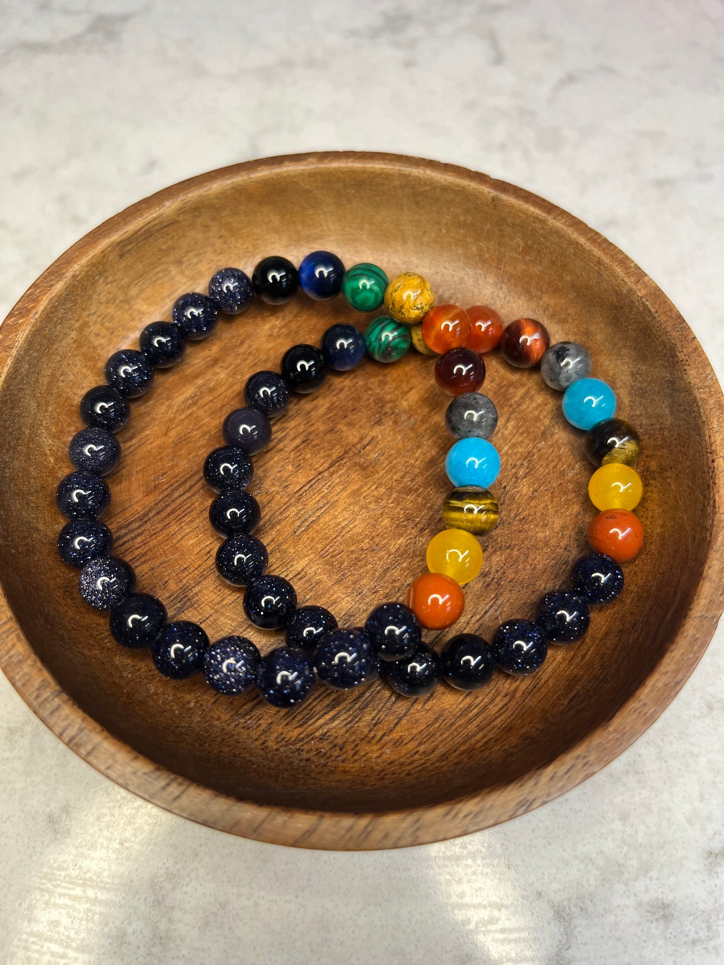 7 Chakra + Blue Sandstone Bracelet