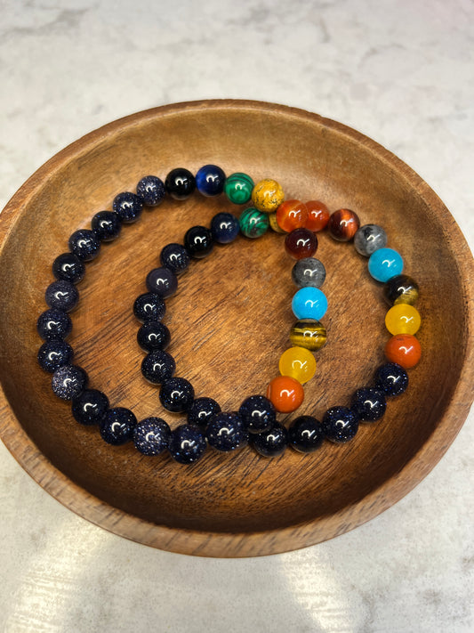 7 Chakra + Blue Sandstone Bracelet