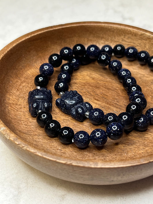 Blue Sandstone Hello Kitty Bracelet